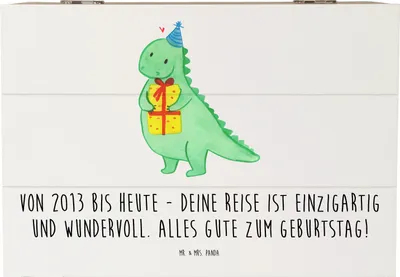 Produktbild von Mr. & Mrs. Panda Box 2013 Geburtstag 22 x 15 cm - Weiß - Geschenk, fotobox, Alter, Kiste mit Deckel, Geburtstagsfeier, besondere Reise, Geburtsjahr, Jubiläum, Geschenkbox