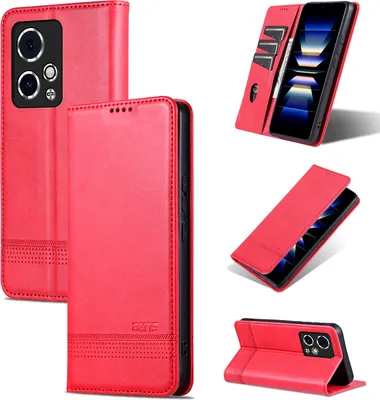 Produktbild von Leder Hülle für Honor 90 GT, Klapphüllen Brieftasche Magnetverschluss Ständer Schutzhülle Rosa