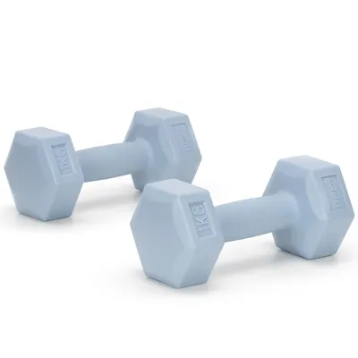 Produktbild von ACTIGET Kurzhantel Set - 2x 1kg Hanteln - Hantel Set für Krafttraining, Fitness, Workout - Hellblau