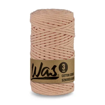 Image de Cordon en coton ficelle tressée en coton cordon à âme en polyester pour macramé corde de macramé cordon pour loisirs créatifs 3 mm 100 m saumon