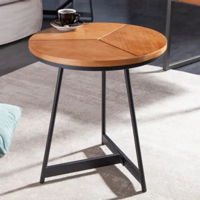 Produktbild von Eleganter Beistelltisch INGIRO 50cm Eiche natur Metallgestell