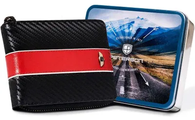 Obrázek produktu pro Peterson pánská kožená peněženka RFID černá horizontální 12x9 cm