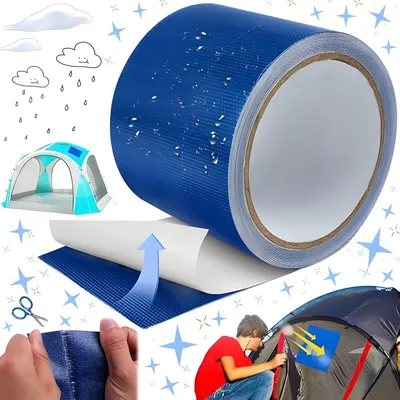 Produktbild von PolkaHome® Planen-Reparaturband, wasserdichtes PVC-Zelt-Reparaturband, 8 cm x 5 m, blau