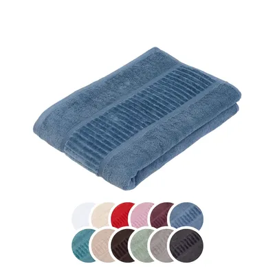Produktbild von liebling Badetuch Bio Baumwolle, Serie Organic, 500 gr. / m², 100 x 150 cm, 60 Grad, knitterarm, formstabil, saugstark, schnelltrocknend, blau