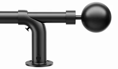 Produktbild von Omgoods – Verstellbare, schwarze Gardinenstange, 76-280 cm, für Verdunklungsvorhänge