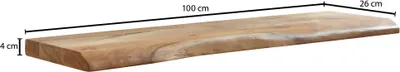 Image de Etagère murale en bois massif d'acacia 100 cm | Wohnling