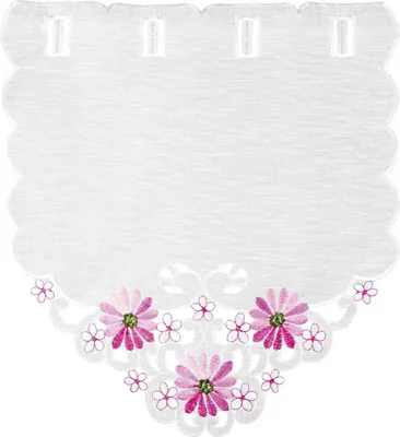 Produktbild von Fenstergardine mit Stickerei, Größe: 35x40cm, Farbe: Rosa