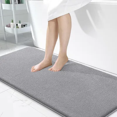 Immagine prodotto di Tappetino da bagno in memory foam antiscivolo, 60x120 cm, grigio
