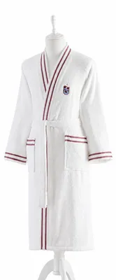 Immagine prodotto di TAÇ Trabzonspor Ba+A13:A17, vestaglia con collo a scialle per uomo e donna – Taglia M – Vestaglia in 100% cotone – Con raffinato ricamo GS – Rosso bordeaux e blu