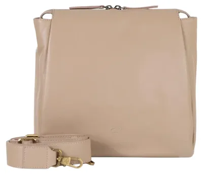Image de Sac bandoulière LOTTA, modèle M, couleur beige, pour femmes, en cuir