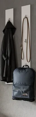 Produktbild von Garderobenpaneel Set "SystemX" in weiß 2x Wandgarderobe 115 cm