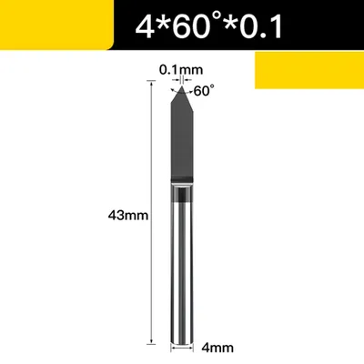 Zdjęcie produktu dla Frez do grawerowania 4 mm z powłoką VHM Rozmiar: 4 × 60° × 0.1