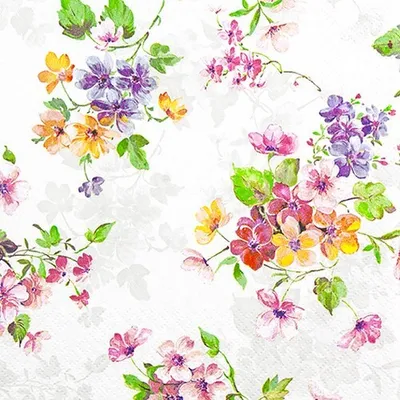 Produktbild von 20 Servietten The Blooming - Farbenfrohe Blütenstränge 33x33cm