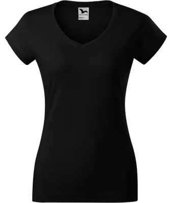 Image de Adler - T-shirt pour femmes, col en V, ajusté PP10154 (L) (noir)
