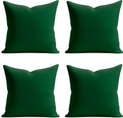 Produktbild von 4er Set Kissenhülle 40x40 cm dunkelgrün pflegeleicht u Reißverschluss