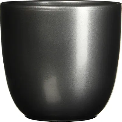 Produktbild von Blumenübertopf "Tusca" aus Keramik H 23 cm – Ø 25 cm Anthrazit - Übertopf Keramik Blumentopf Pflanztopf