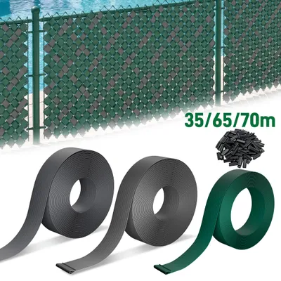 Produktbild von ACXIN PVC Sichtschutzstreifen für Doppelstabmattenzaun UV-beständig Wetterfest Windschutz 35m Anthrazit mit 50 Clips