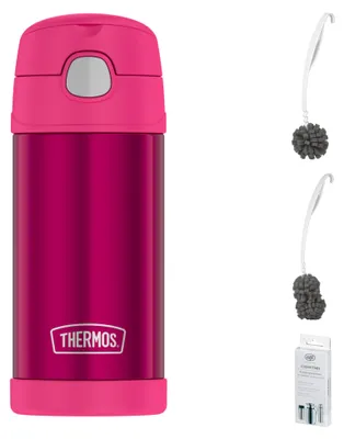 Zdjęcie produktu dla THERMOS FUNTAINER STRAW BOTTLE 0,35 l Trinkflasche – Vorteilsset mit Reinigungsbürste CLEAN FIX 30 cm