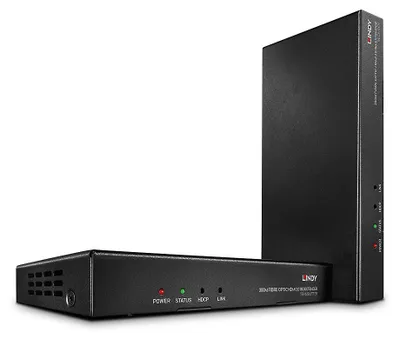 Produktbild von Lindy 38174, 3840 x 2160 Pixel, AV-Sender & -Empfänger, 300 m, Kabelgebunden, Schwarz, HDCP