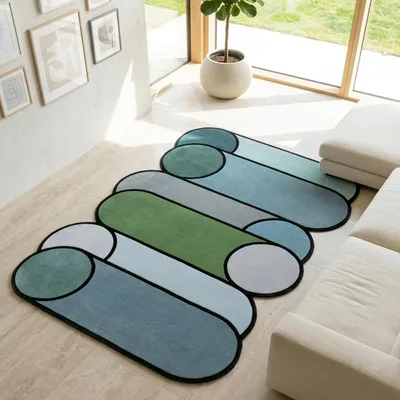 Obrázok produktu pre Conceptum Hypnose, kvalitný koberec, 80 x 200 cm, modrej farby, 100% polyester, protišmykový
