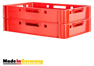 Produktbild von Fleischkiste E1 Fleischkiste Rot Fleischerkiste E1 Fleischkisten E1 Kiste E1 Fleischkiste Eurobox E1 Lebensmittelecht 60 x 40 Metzgerkiste E1 Auswahl Kingpower, Anzahl:2