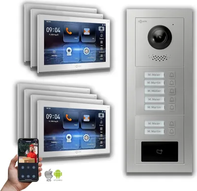 Produktbild von Goliath IP Video Türsprechanlage: 10-Zoll 7 Familienhaus, RFID, Silber : 10 Zoll Weiß : Aufputz Dose Monitor Farbe: 10 Zoll Weiß Montage: Aufputz Dose