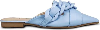 Produktbild von Damen Slipper mit Kette Elegant Slip On Sandalen Badelatschen Erio Blau Gr.37