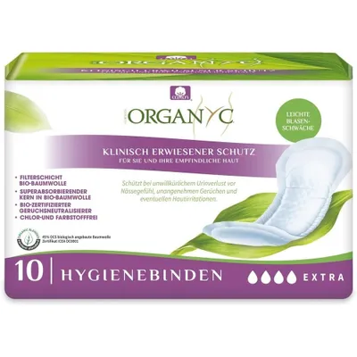 Produktbild von Organyc Hygienebinden Extra bei leichter Blasenschwäche 1 Stk