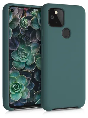 Produktbild von kwmobile Handyhülle für Google Pixel 5 Hülle - Case Silikon - Kabelloses Laden - Schutzhülle Cover in Blaugrün