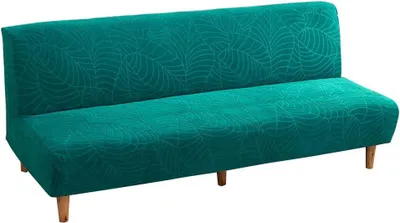 Obrázek produktu pro Pružný potah na pohovku bez područek, potah na rozkládací pohovku bez područek, potah na futon, smaragdově zelený, 160–190 cm