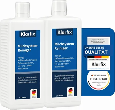 Produktbild von Milchsystem-Reiniger | Entfernt Milchfett, Milcheiweiß & Milchrückstände | Für Kaffeevollautomaten, Milchaufschäumer & Eismaschinen | Für alle Marken (2x 1.000ml)
