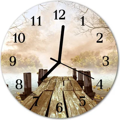 Produktbild von Glasuhr Wanduhr Küchenuhr Echt-Glas 30fi cm Steg braun