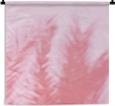 Produktbild von MuchoWow® Wandteppich Wandbehang Pflanzen - Blätter - Rosa 60x60 cm Tapisserie Dekoration Wandtuch - Dekorationen - Wand Decke