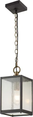Produktbild von Hängelampe außen Aluminium Glas E27 IP44 H: max. 197,2 cm Zink verwittert eckig Vintage Außenlampe