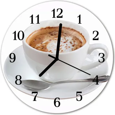 Produktbild von Glasuhr Wanduhr Küchenuhr Echt-Glas 30fi cm Kaffee weiß