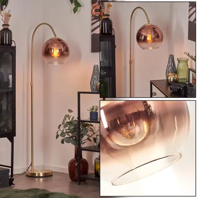 Produktbild von Cesaro Stehlampe aus Metall/Glas in Messing-/Kupferfarben/Klar