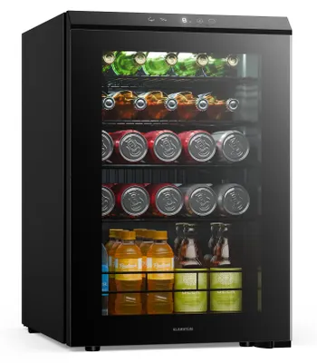 Image de Klarstein Bevora 62 L Réfrigérateur à boissons – Réfrigérateur à boissons avec porte vitrée, commandes tactiles, éclairage LED, température réglable de 1 à 12 °C, 2 clayettes