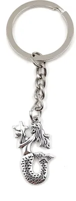 Produktbild von Onwomania Schlüsselanhänger - "Meerjungfrau Stern Wasser " - Metall Glücksbringer ideal als Geschenk z.B. für den besten Freund, die beste Freundin, Mama