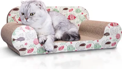 Produktbild von Nobleza - Katzenkratzbrett mit Katzenminze Kratzbrett für Katzen Kätzchen Kratzspielzeug Lounge Kartonkratzer 56*26*20 cm