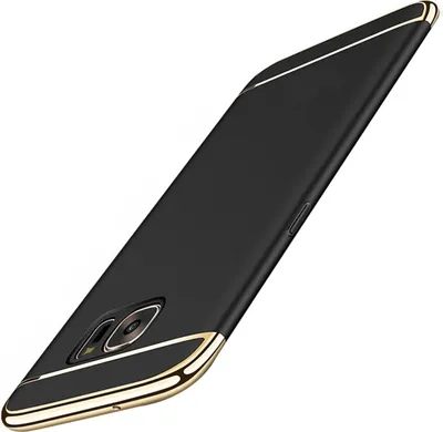 Produktbild von Handy Hülle Schutz Case für Samsung Galaxy A6 Plus 2018 Bumper 3 in 1 Cover Chrom Etui Schwarz