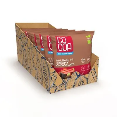Obrázok produktu pre COCOA Rebarbora v čokoláde krémová vegánska bez cukru s prebiotikami 7 x 70 g