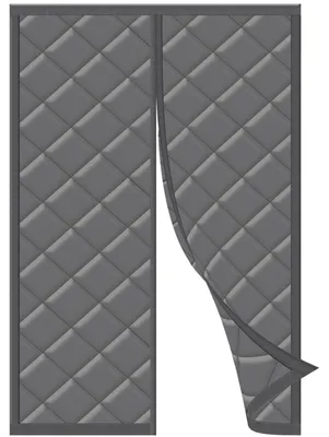 Zdjęcie produktu dla Magnetyczne zasłony na drzwi - ochrona przed ciepłem i zimnem - 100 x 200 cm - szare