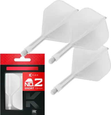 Produktbild von Target Darts K Flex Dartflights und -schäfte, No.2 - Kurz (19mm), Weiß