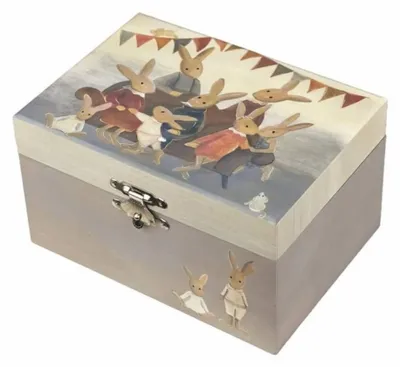Image de Boîte à bijoux musicale, motif lapin - Boîte à bijoux