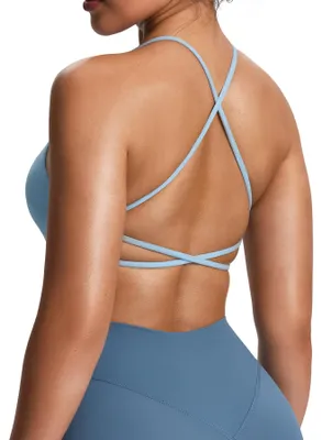 Produktbild von Aoxjox Damen Workout Sport BHS Fitness Rückenfrei Gepolstert Ivy Low Impact BH Y