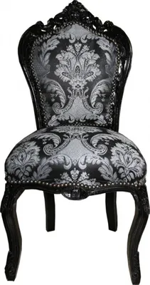 Produktbild von Barock Esszimmer Stuhl Schwarz Muster / Schwarz