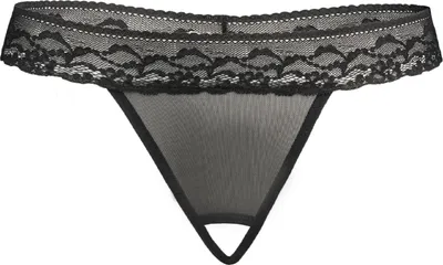 Produktbild von Teyli Ouvert Tanga aus Mesh mit floraler Spitze Neeli Female 3106T schwarz S/M