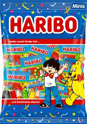 Produktbild von Haribo Bunte Tüte Mini Fruchtgummi einzeln verpackt Beutel 900g