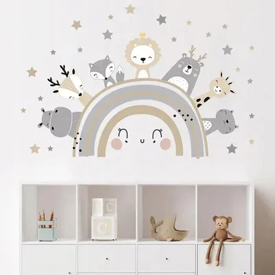Image de Autocollants muraux pour chambre d'enfant sur le thème des animaux - Sipo