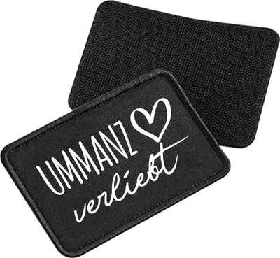 Produktbild von Huuraa Patch Ummanz verliebt Black 10 x 6,5cm Baumwolle Klettpatch für Mütze Geschenkidee